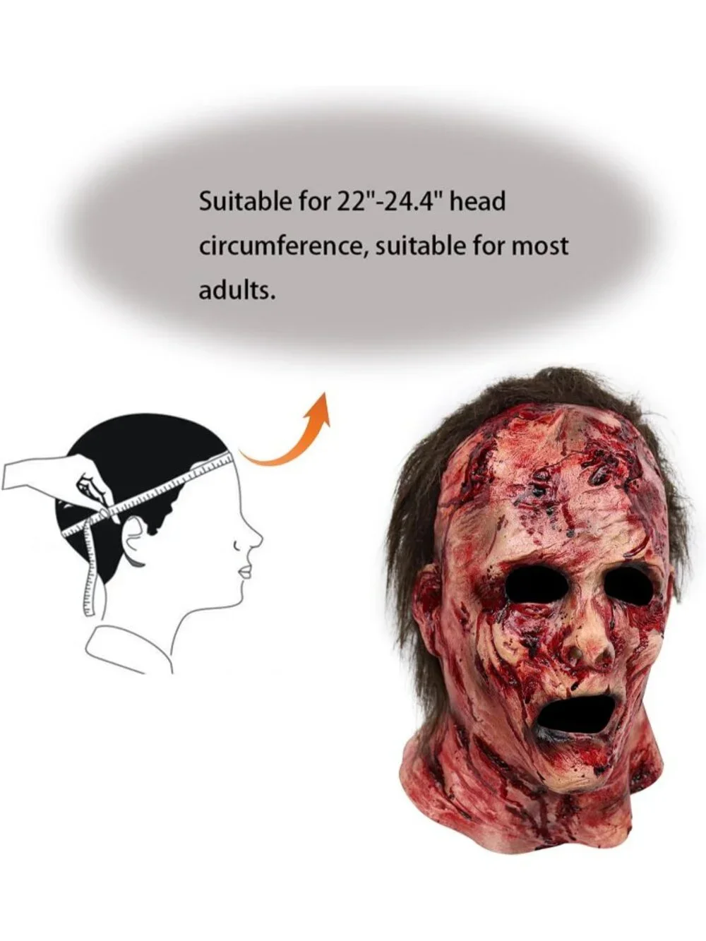 Women's Scary Masquerade Cosplay Creepy Horror Bloody Full Head Halloween Mask